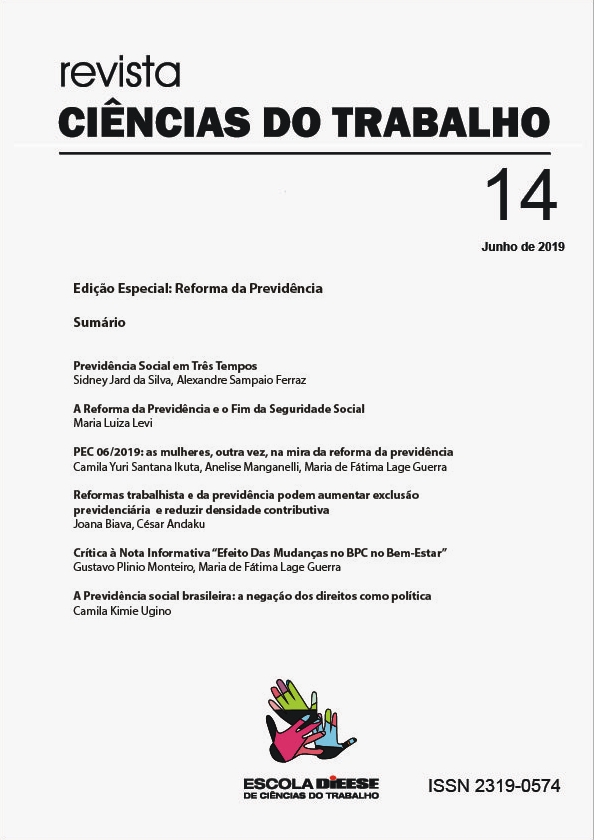 					Visualizar n. 14 (2019): Edição Especial: Reforma da Previdência
				